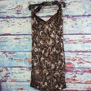 Blacktie Oleg Cassini Sequin Halter Dress Size M
